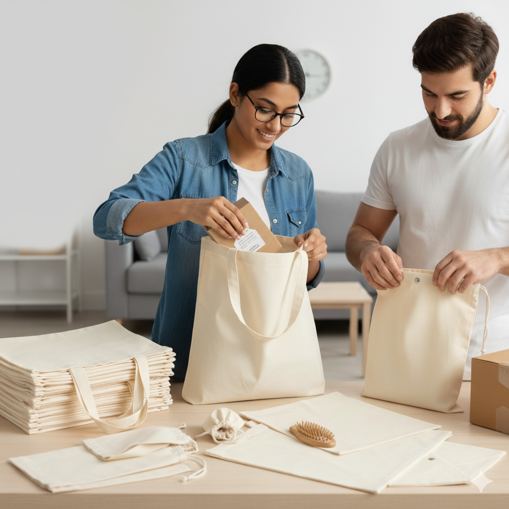 produttore di borse in cotone canvas per negozi retail